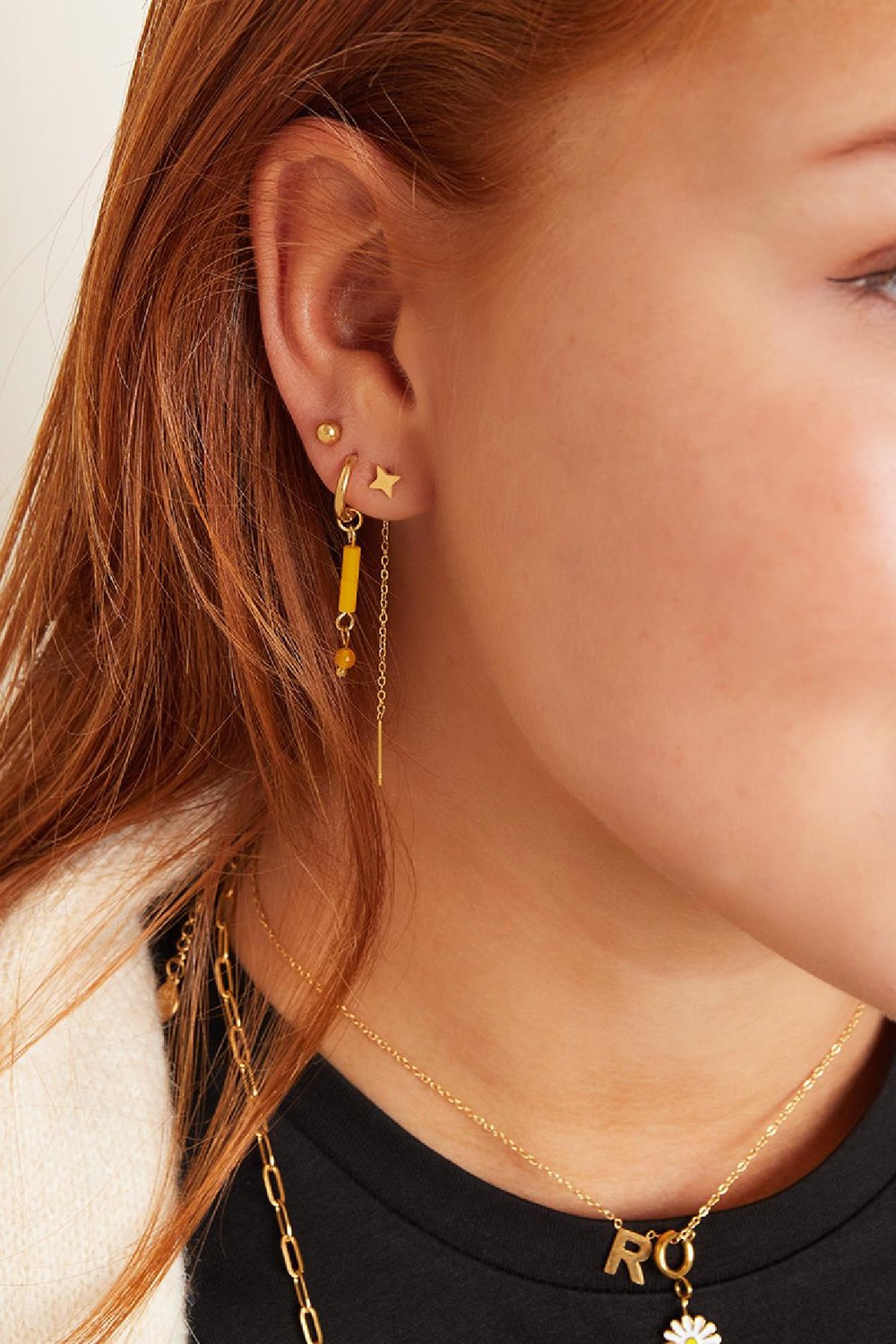 stainless steel chain earrings diamond  h5Picture3